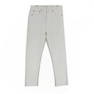 RE/Done Originals White High Rise Ankle Crop Stretch Denim Jeans Pants